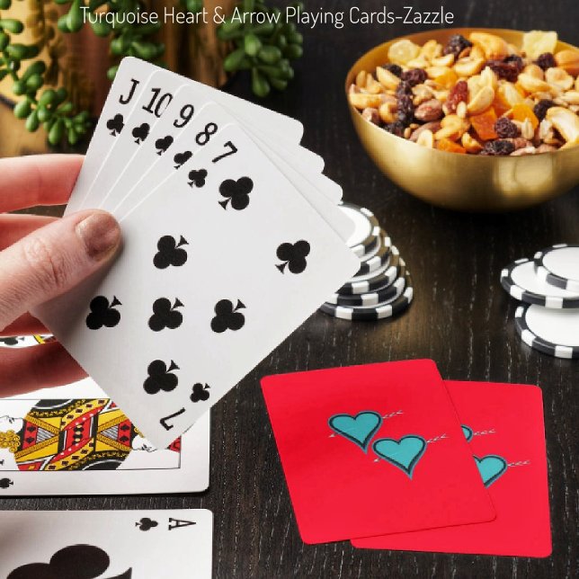 Baraja De Cartas Corazón y flecha turquesa (Subido por el creador)