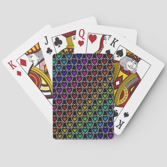 Baraja De Cartas Corazones arcoiris (Reverso)