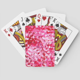 Baraja De Cartas Corazones confetti rosadas