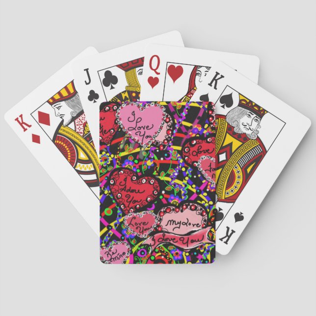 Baraja De Cartas Corazones de Amor (Reverso)