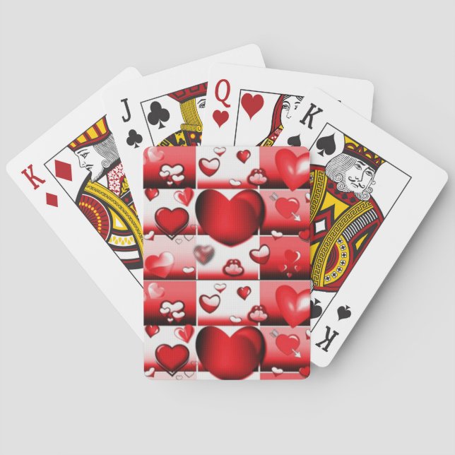 Baraja De Cartas Corazones de amor decorativos (Reverso)
