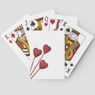 Baraja De Cartas Corazones De Amor Rojo En Las Palabras