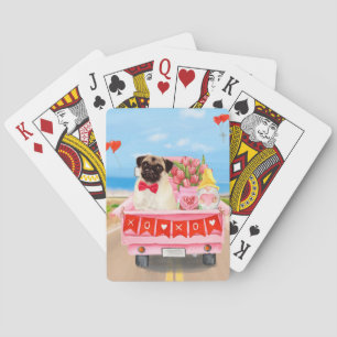 Baraja De Cartas Corazones de camiones El día de San Valentín de pe