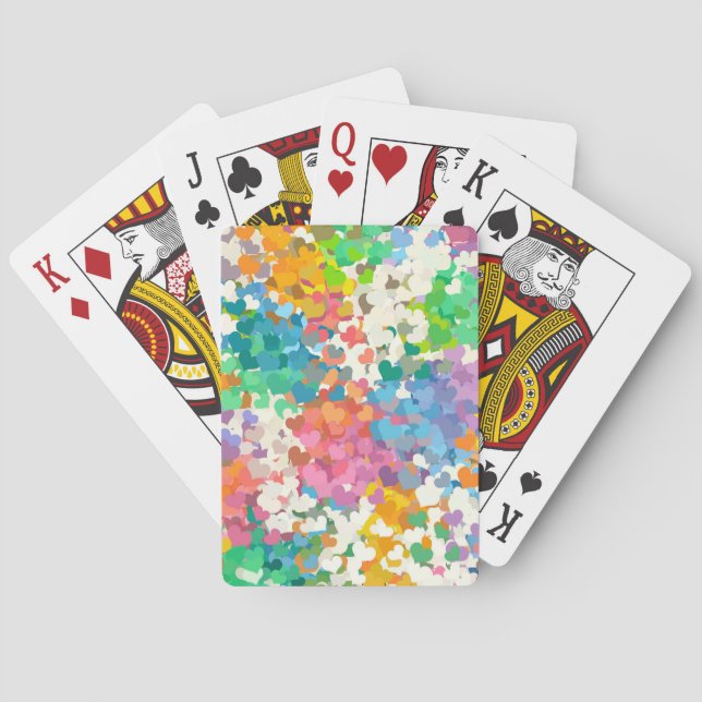 Baraja De Cartas Corazones de Confeti Pastel (Reverso)
