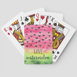 Baraja De Cartas Corazones de la sandía del amor de la acuarela
