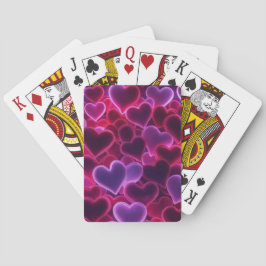 Baraja De Cartas corazones de neón lindos y coloridos para el día d