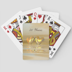 Baraja De Cartas Corazones de oro del aniversario