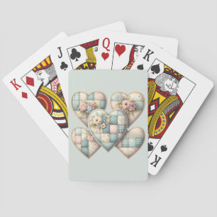 Baraja De Cartas Corazones de Patchwork Cottagecore Pastel