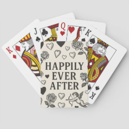 Baraja De Cartas Corazones de rosas blancas y negras vintage Cupido
