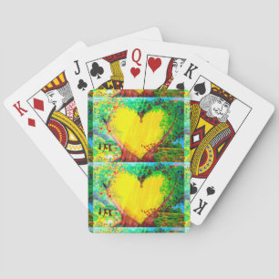 Baraja De Cartas corazones dorados jugando