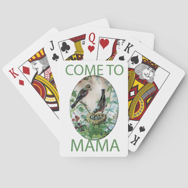 Baraja De Cartas Corazones hambrientos: ¡Mamá tiene comida! Ven a m (Reverso)