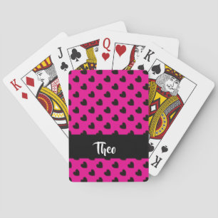 Baraja De Cartas Corazones negros rosados