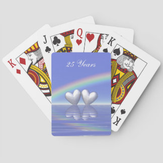 Baraja De Cartas Corazones plateados de 25 años