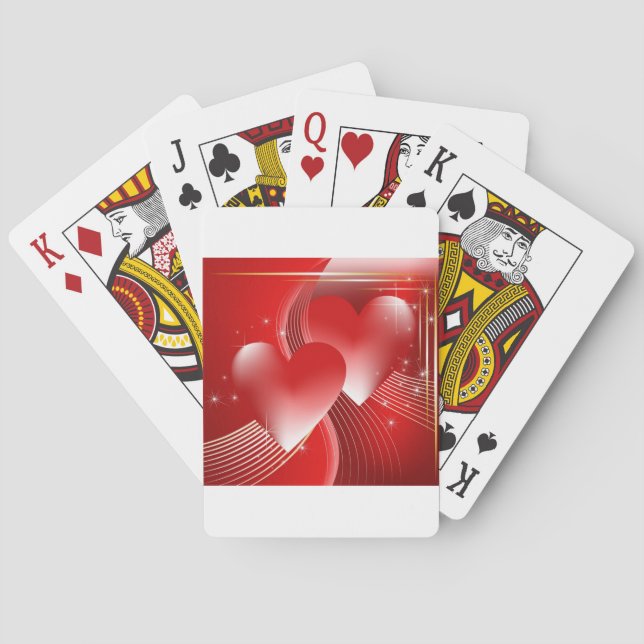 Baraja De Cartas Corazones rojos (Reverso)