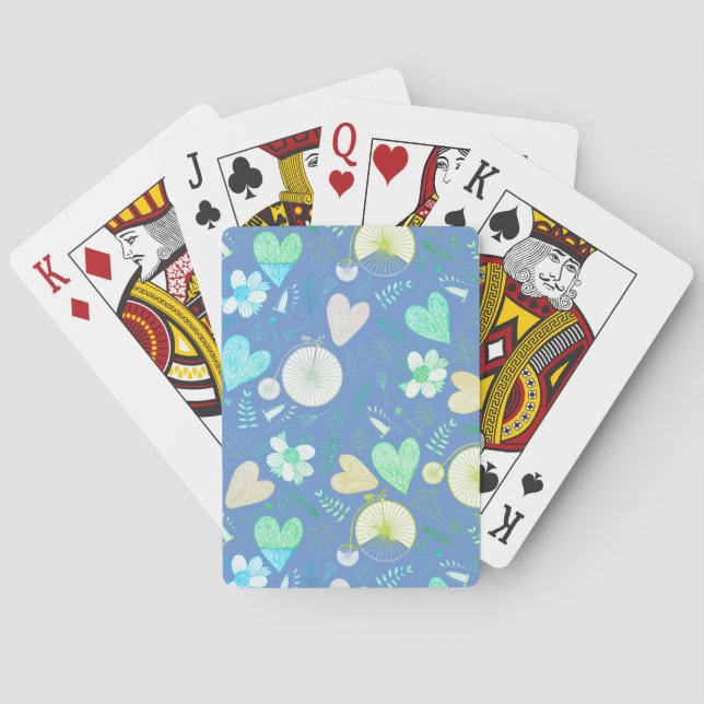 Baraja De Cartas Corazones Y Flores (Reverso)