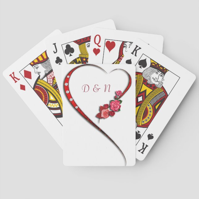 Baraja De Cartas Corazones y flores (Reverso)