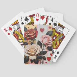 Baraja De Cartas Corazones y Rosas opulentos