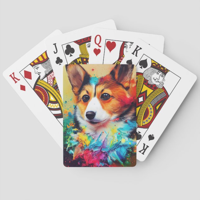 Baraja De Cartas Corgi Dog Mascota Cute Adorable Compañero Animal (Reverso)