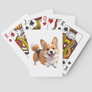 Baraja De Cartas Corgi Happy Playful Fun Saltando En El Aire Alegre