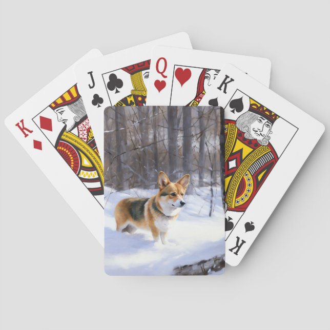 Baraja De Cartas Corgi Let It Snow Navidades (Reverso)