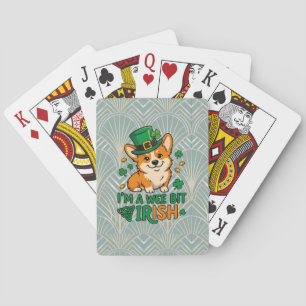Baraja De Cartas Corgi Perro "Un Poco Irlandés" Divertido Día de Sa