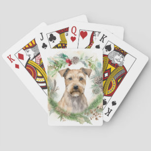 Baraja De Cartas Corona de Navidad Terrier de la Bahía de Chesapeak