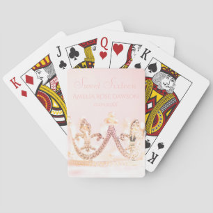 Baraja De Cartas Corona de Princesa Rosa Favor de Fiesta de Dulces