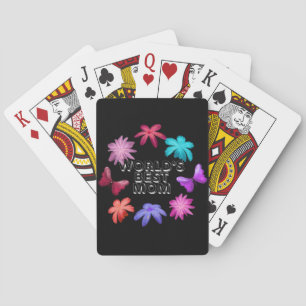 Baraja De Cartas Corona floral de mariposa de la mejor mamá del mun