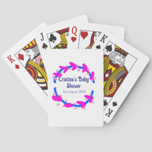 Baraja De Cartas Corona floral de shower de bebé púrpura azul boho