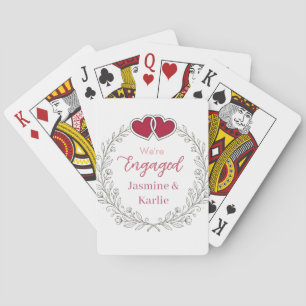 Baraja De Cartas corona floral negra corazón rojo estamos compromet