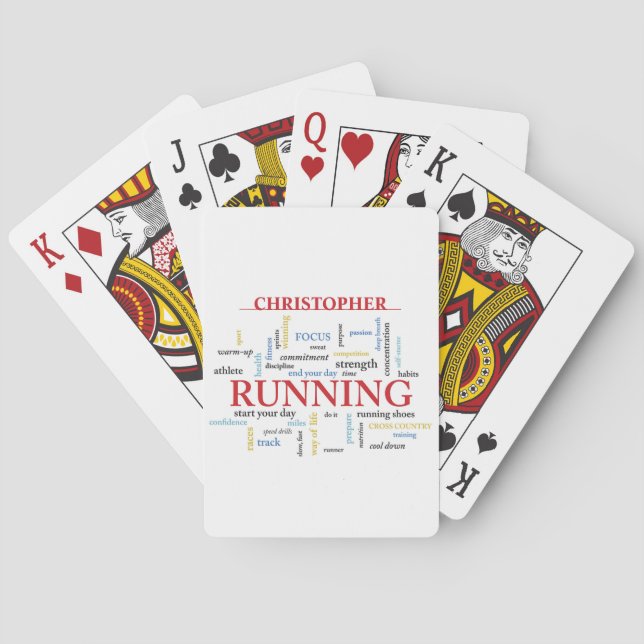 Baraja De Cartas Corredor con Palabras Personalizado (Reverso)