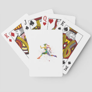 Baraja De Cartas Corredora en acuarela