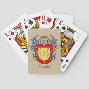 Baraja De Cartas Corta el escudo heráldico con el mantenimiento