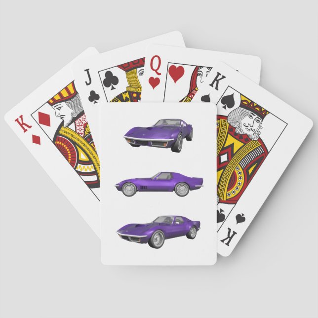 Baraja De Cartas Corvette: Purple Finish (Reverso)
