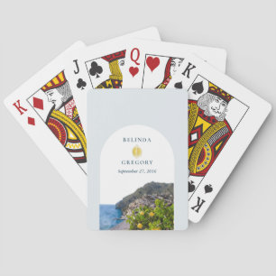 Baraja De Cartas Costa Amalfi Arco Boda Italia Limones Acuarela