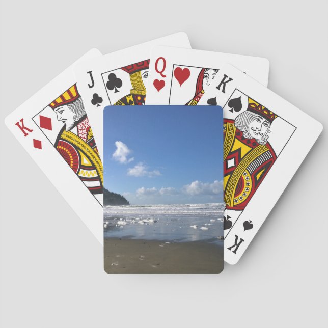 Baraja De Cartas Costa costera en invierno, Costa de Oregón (Reverso)