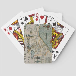 Baraja De Cartas Costa de Carolina del Norte, detalle del mapa