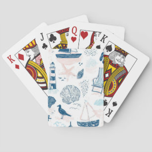 Baraja De Cartas Costa Nautica Verano Azul Rosa Costero (1)