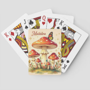 Baraja De Cartas Cottage Core Hongos y Mariposa Vintage