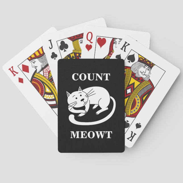 Baraja De Cartas Count Meowt Kitty Funny Cat Pun (Reverso)