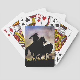 Baraja De Cartas Country Western Cowboy Steer Roping Rodeo