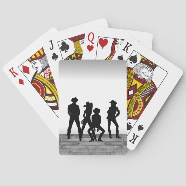 Baraja De Cartas Country Western Fun Black and White (Reverso)