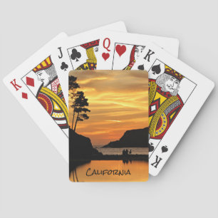 Baraja De Cartas Couple Dog Beach Sunset en California Coast