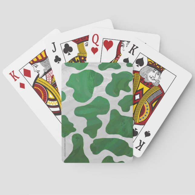 Baraja De Cartas Cow Green and White Print (Reverso)