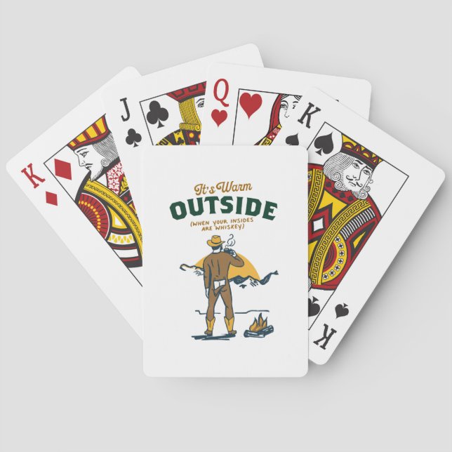 Baraja De Cartas Cowboy gracioso que bebe Whiskey (Reverso)
