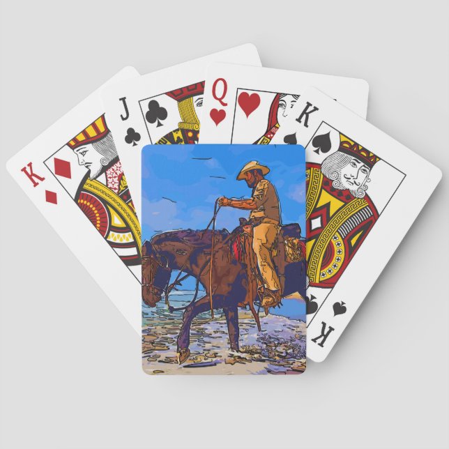 Baraja De Cartas Cowboy montado (Reverso)