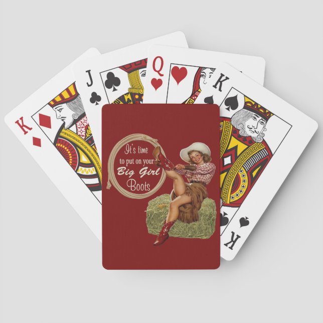 Baraja De Cartas Cowgirl Te Puso Grandes Botes (Reverso)