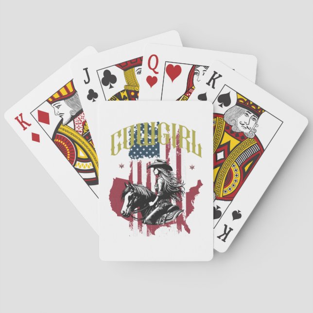 BARAJA DE CARTAS COWGIRL USA (Reverso)