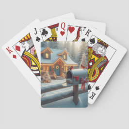 Baraja De Cartas Cozy Christmas Cabin Winter Wonderland