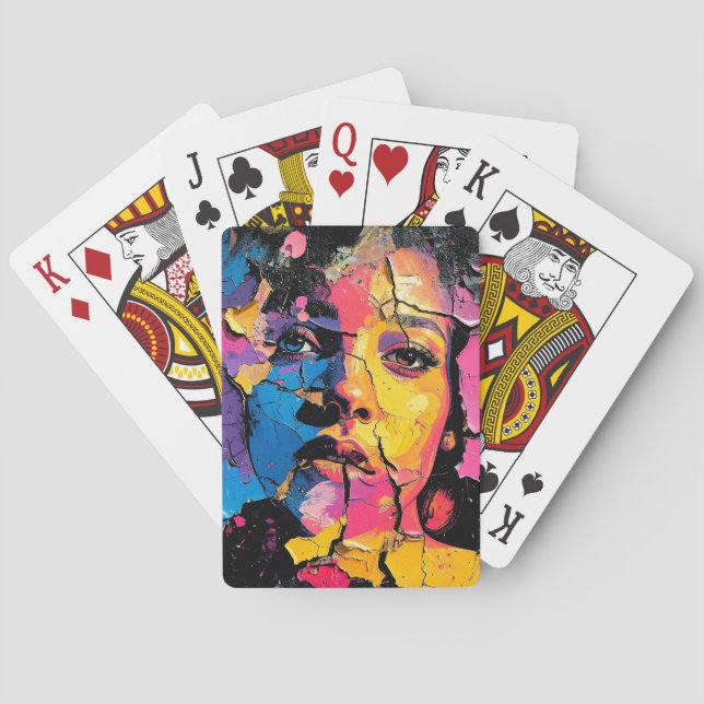 Baraja De Cartas Cracked Paint Mural Beauty Skin Deep (Reverso)
